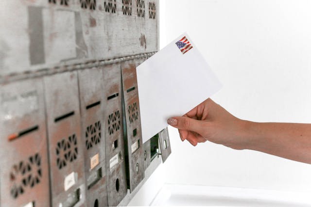 person voting by mail