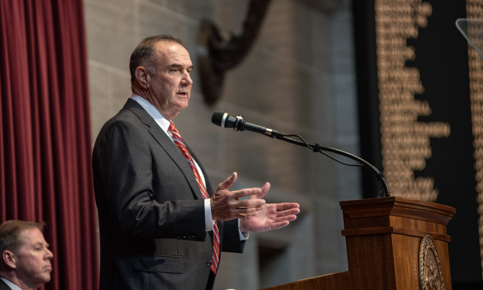 mike kehoe delivering a speech