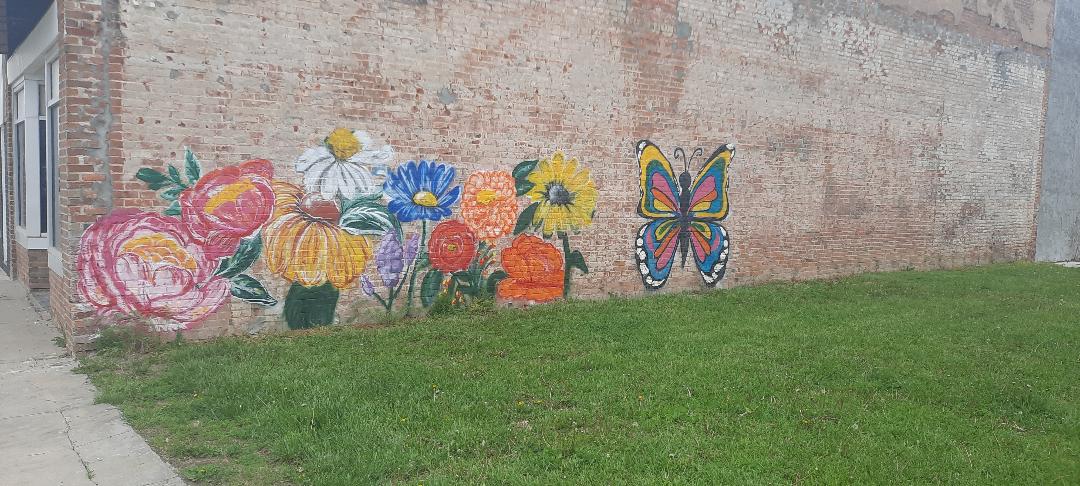 Butterfly mural in Gallatin, MO