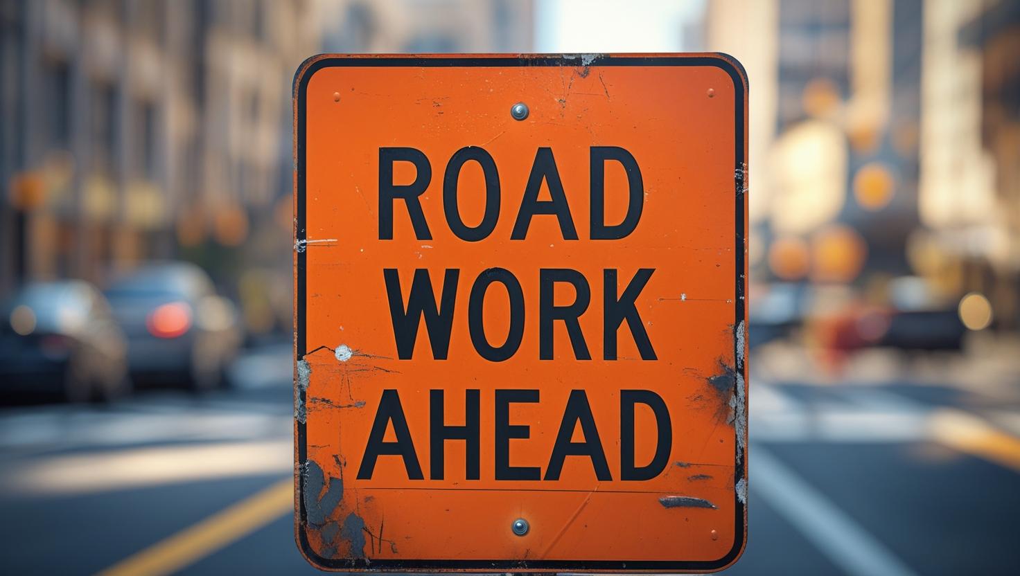 Road work sign  